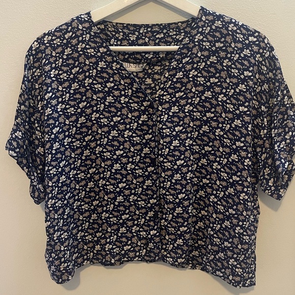 90s Vintage Floral Crop Clueless Style Size L - Picture 4 of 6